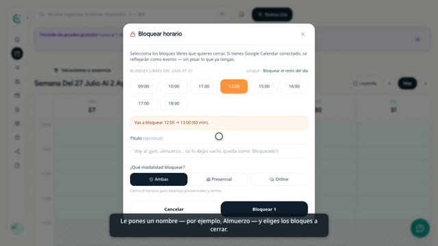 Cápsula: Bloquea horas y toma vacaciones