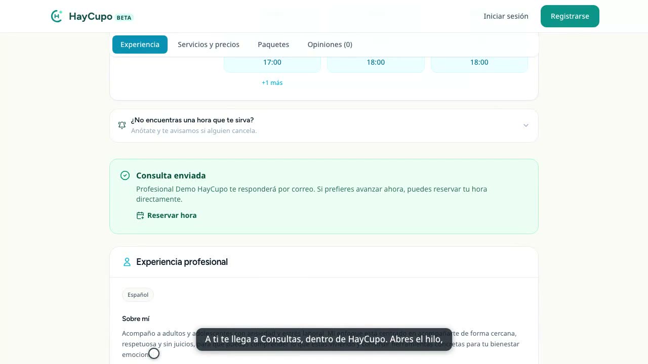 Cápsula: Consultas: responde dudas antes de la reserva