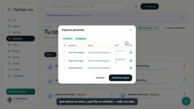 Cápsula: Importa tu lista de pacientes