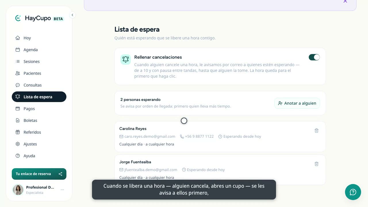 Cápsula: Tu lista de espera