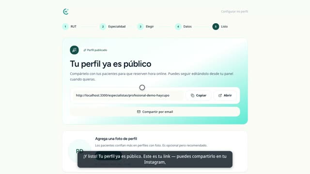 Cápsula: Publica tu perfil y comparte tu link