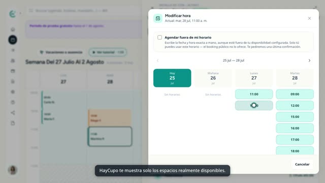 Cápsula: Reagenda una cita en segundos