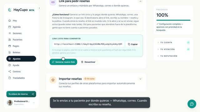 Cápsula: Pide reseñas con tu link