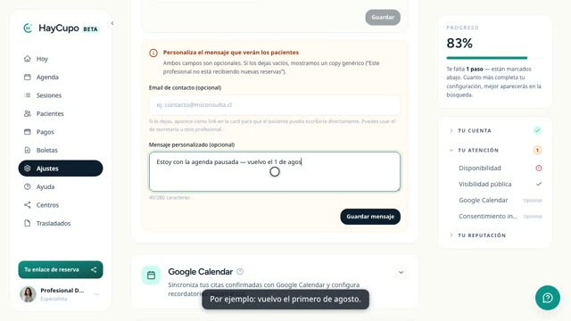 Cápsula: Pausa reservas y controla tu visibilidad